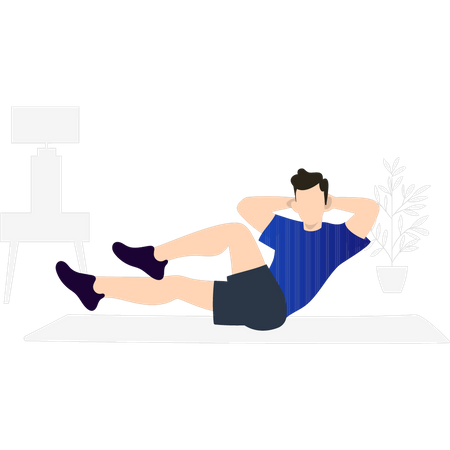 Boy doing exercise positions  Illustration