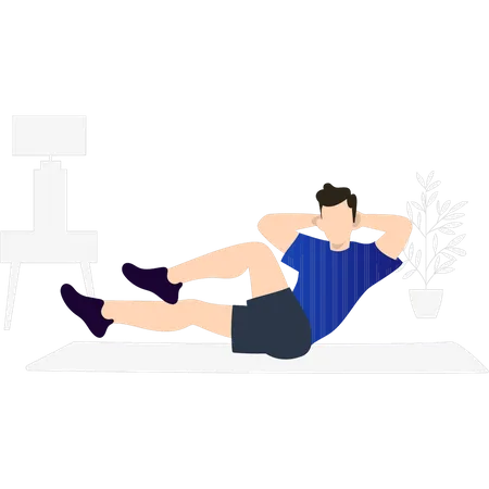 Boy doing exercise positions  Illustration