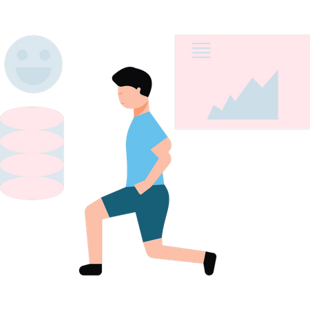 Boy doing exercising  Illustration