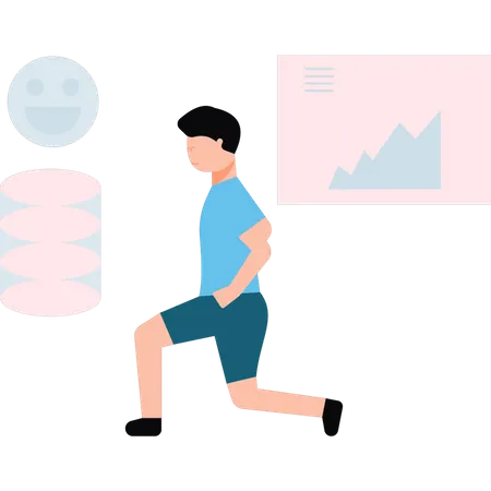 Boy doing exercising  Illustration