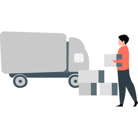 Boy doing express delivery services  Illustration