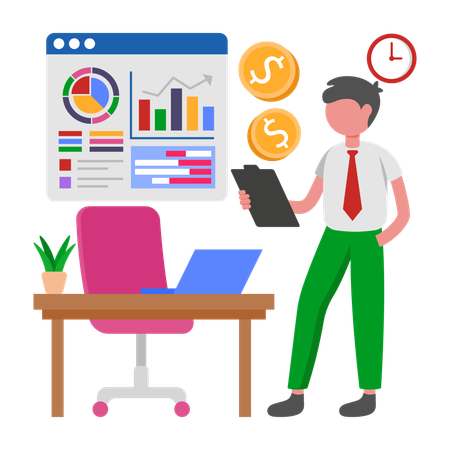 Boy doing Financial Planning  Illustration