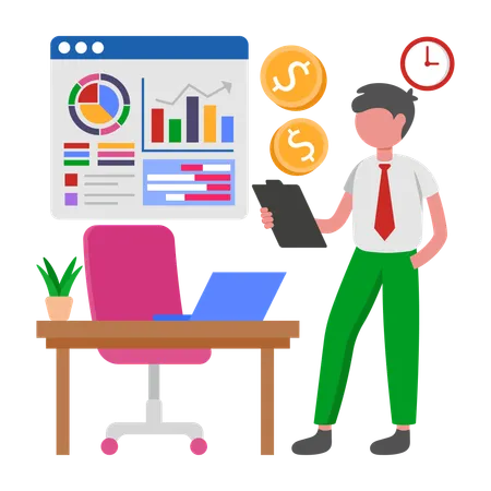 Boy doing Financial Planning  Illustration