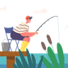 illustration for fishing at lake
