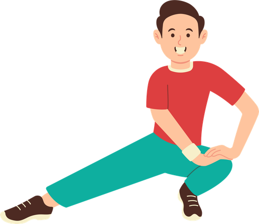 Boy doing floor exercise  Illustration