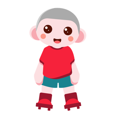 Boy doing football pose  Illustration