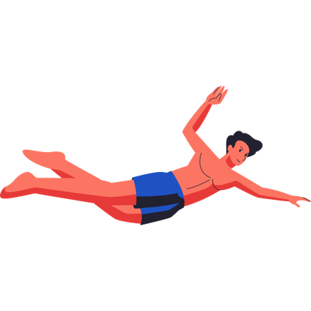 Boy doing  Freestyle Swimmer  Illustration