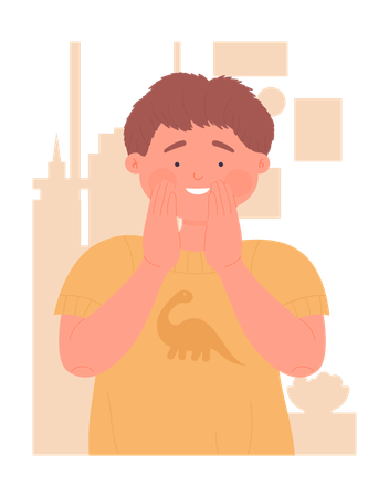 Boy Doing Funny Gesture  Illustration