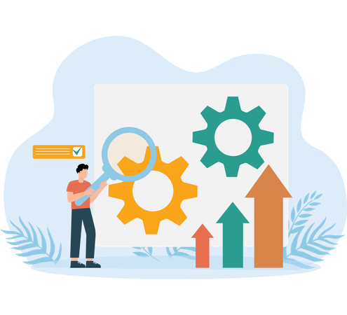 Boy doing Growth Analysis  Illustration