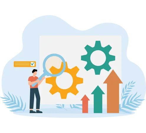 Boy doing Growth Analysis  Illustration