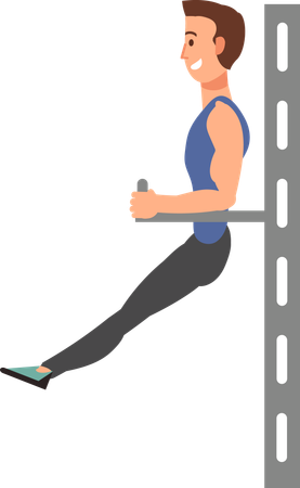 Boy doing hanging leg raise  Illustration