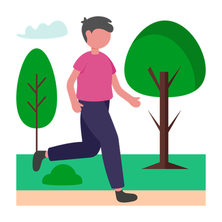 Boy doing jogging  Illustration