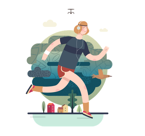 Boy doing jogging  Illustration