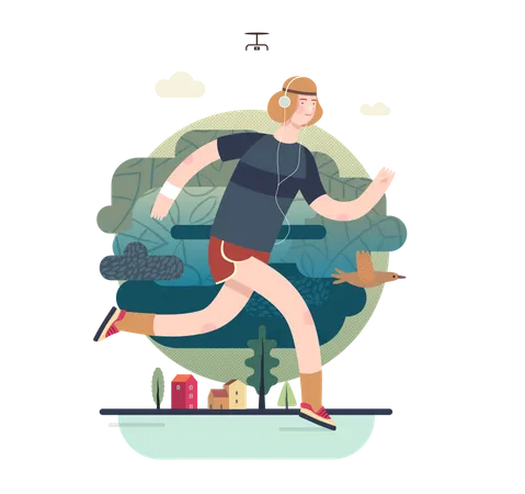 Boy doing jogging  Illustration