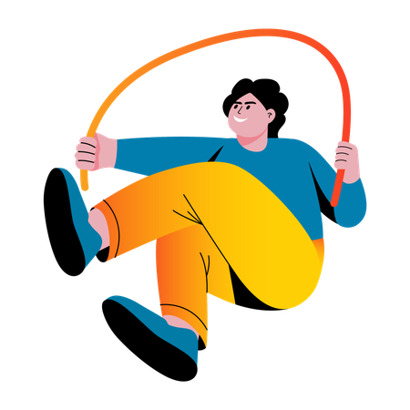 Boy doing jump rope  Illustration