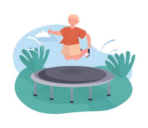 Boy doing jumping Illustration