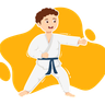 boy doing karate illustration svg