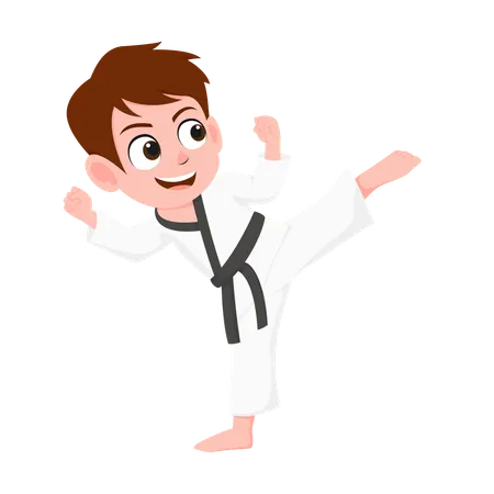 Boy doing Karate  Illustration