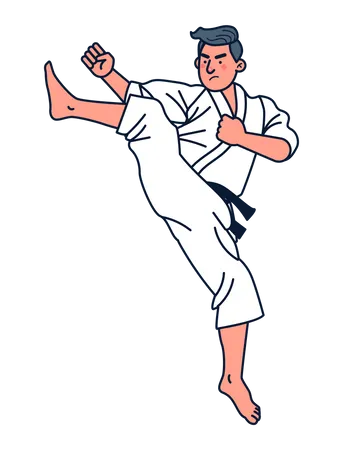 Boy doing karate  Illustration