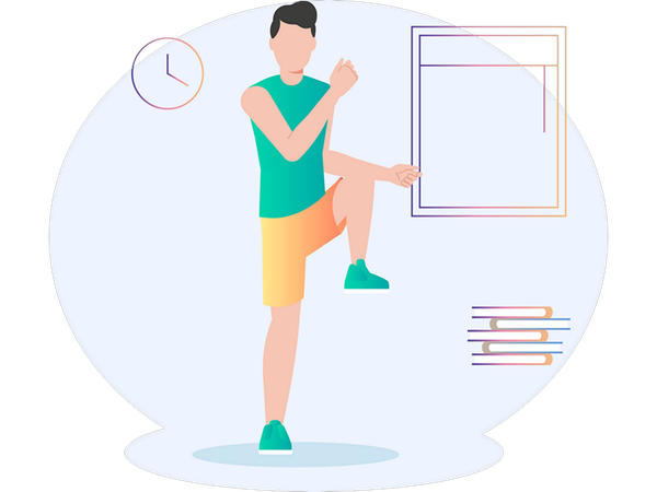 Boy doing leg workout  Illustration