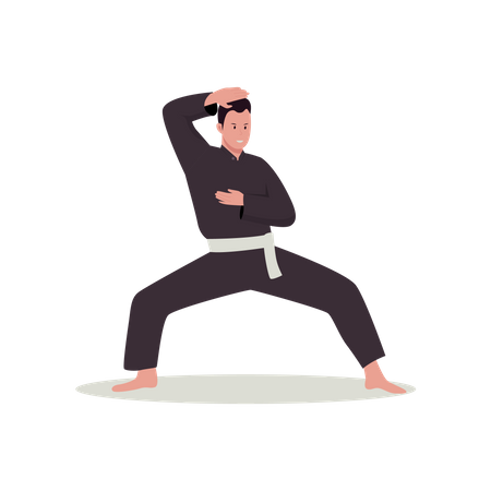 Boy doing Martial art  Illustration