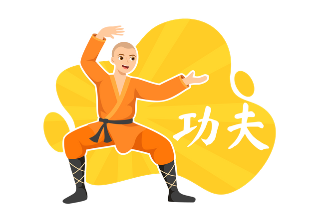 Boy doing Martial Art  Illustration