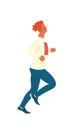 Boy doing morning run  Illustration