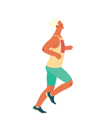 Boy doing morning run  Illustration