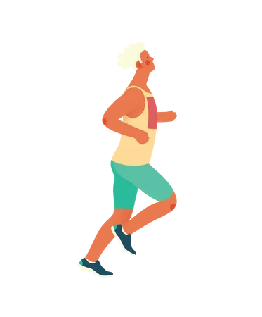 Boy doing morning run  Illustration