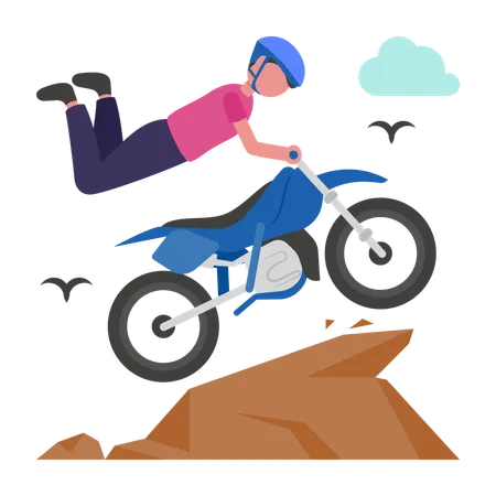 Boy doing Moto Stunts  Illustration