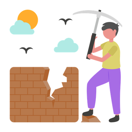 Boy doing Network Security Bypass Attempt  Illustration