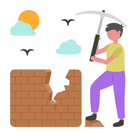 Boy doing Network Security Bypass Attempt  Illustration