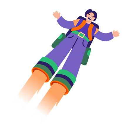 Boy doing new beginning  Illustration