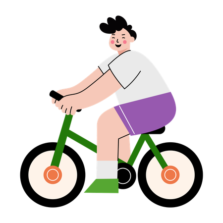 Boy doing outdoor cycling  Illustration