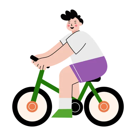 Boy doing outdoor cycling  Illustration