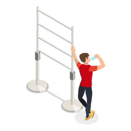 3 D Isometric Flat Vector Illustration Of Outside Gym Outdoor Athletic Zone Item 1 Illustration
