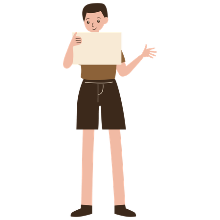 Boy doing promotion  Illustration