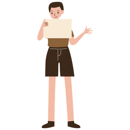 Boy doing promotion  Illustration