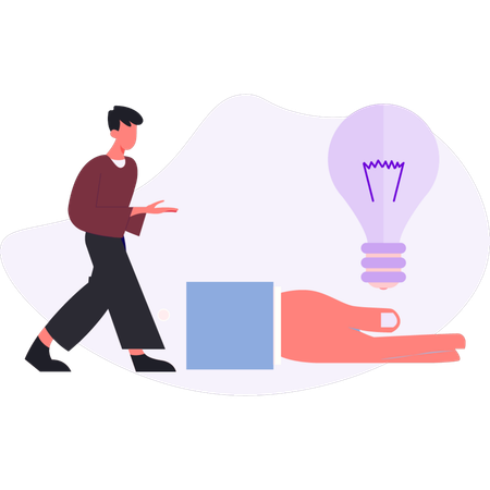 Boy  doing protection idea bulb  Illustration