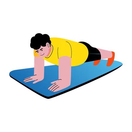 Boy doing push ups  Illustration