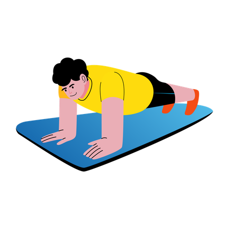 Boy doing push ups  Illustration