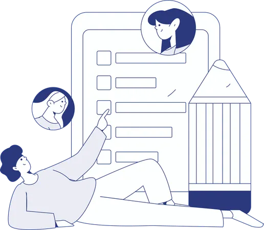 Boy doing recruitment process  Illustration