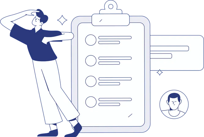 Boy doing recruitment process  Illustration