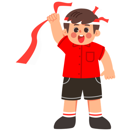 Boy doing Red Ribbon Spirit  Illustration