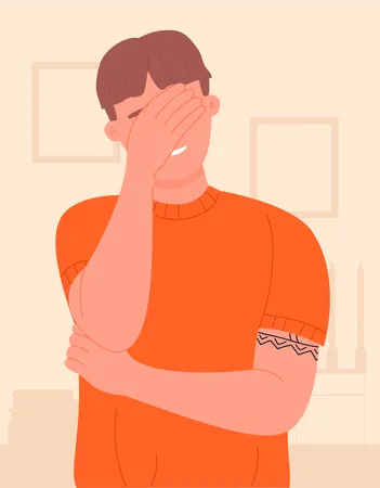 Boy doing sad gesture  Illustration
