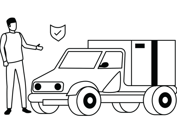 Boy doing secure delivery service  Illustration