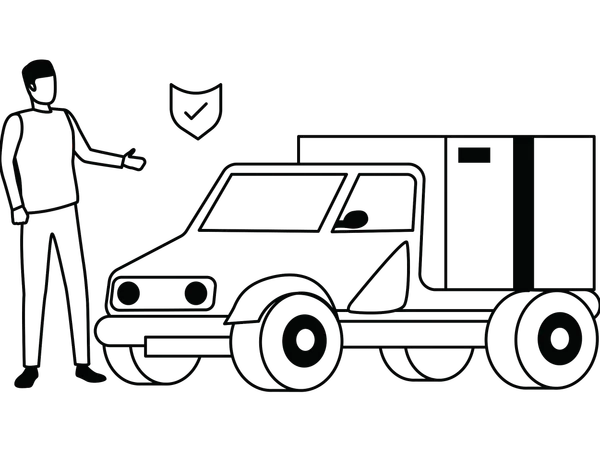 Boy doing secure delivery service  Illustration