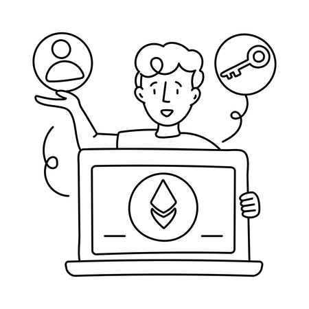 Boy doing Secure Encryption  Illustration