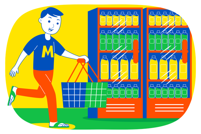 Boy doing shopping  Illustration