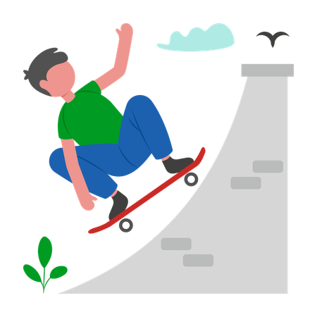 Boy doing skate Boarding  Illustration